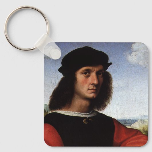 Portret van Agnolo Doni door Raphael Sanzio Sleutelhanger (Voorkant)