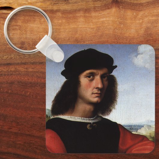 Portret van Agnolo Doni door Raphael Sanzio Sleutelhanger (Voorkant)