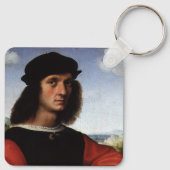 Portret van Agnolo Doni door Raphael Sanzio Sleutelhanger (Achterkant)