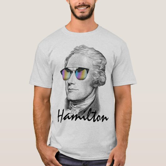 Portret van Alexander Hamilton in zonnebril T-shirt (Voorkant)