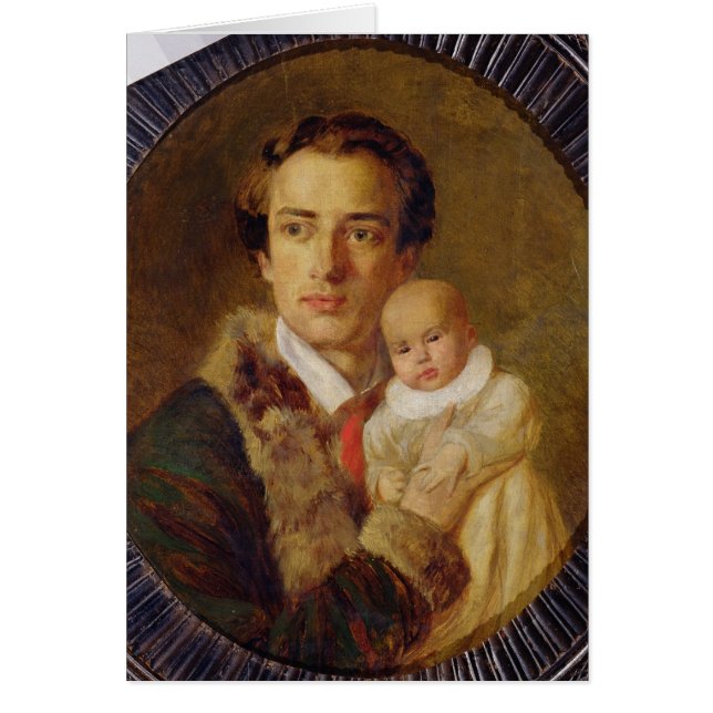 Portret van Alexander Herzen met zijn zoon, 1840 (Voorkant)