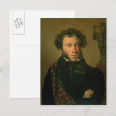 Portret van Alexander Pushkin, 1827 Briefkaart (Voorkant / Achterkant)