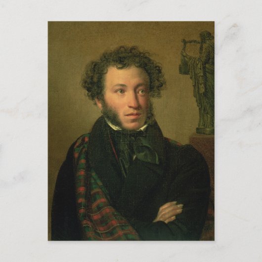 Portret van Alexander Pushkin, 1827 Briefkaart (Voorkant)