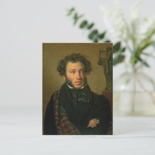 Portret van Alexander Pushkin, 1827 Briefkaart (Staand voorkant)