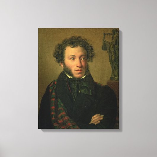 Portret van Alexander Pushkin, 1827 Canvas Afdruk (Voorkant)