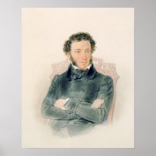 Portret van Alexander Pushkin 1836 Poster (Voorkant)