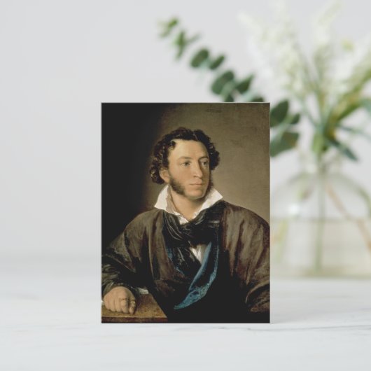 Portret van Alexander Pushkin Briefkaart (Staand voorkant)