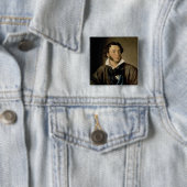 Portret van Alexander Pushkin Vierkante Button 5,1 Cm (In situ)
