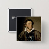Portret van Alexander Pushkin Vierkante Button 5,1 Cm (Voorkant /achterkant)