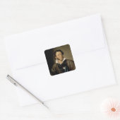 Portret van Alexander Pushkin Vierkante Sticker (Envelop)