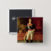 Portret van Alfonso XII 1876 Vierkante Button 5,1 Cm (Voorkant /achterkant)