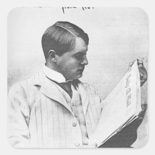 Portret van Alfred Harmsworth, 1897 Vierkante Sticker