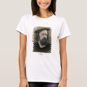 Portret van Alfred, Lord Tennyson (1809-92) (b/w p T-shirt