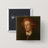 Portret van Algernon Charles Swinburne 1867 Vierkante Button 5,1 Cm (Voorkant /achterkant)