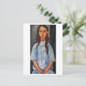 Portret van Alice, Modigliani Briefkaart (Staand voorkant)