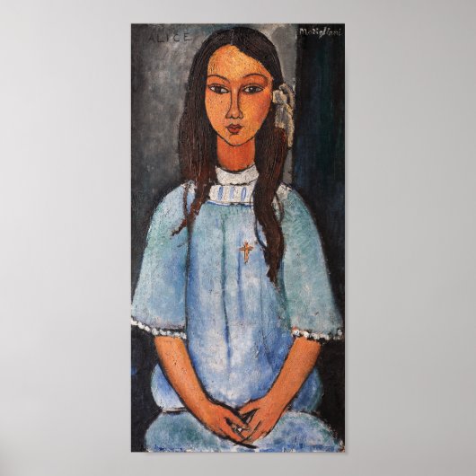 Portret van Alice, Modigliani Poster (Voorkant)