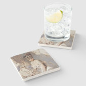 Portret van Alice Regnault (Vrouw Beauty) Stenen Onderzetter (Zijkant)