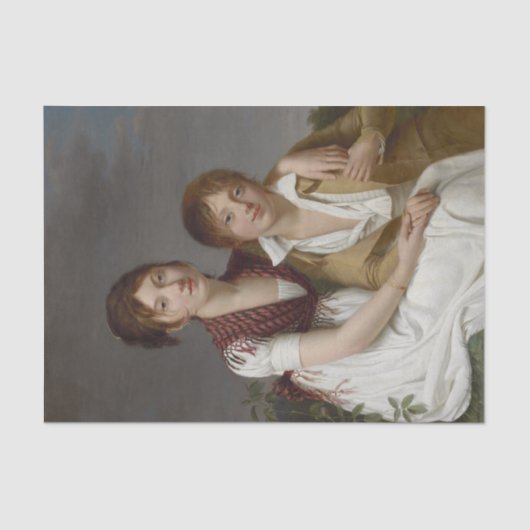 Portret van Amelie-Justine en Charles Pontois Tissuepapier (Voorkant)