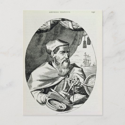 Portret van Amerigo Vespucci Briefkaart (Voorkant)