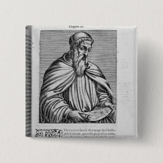 Portret van Amerigo Vespucci Vierkante Button 5,1 Cm (Voorkant)