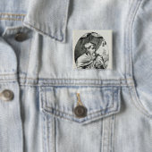 Portret van Amerigo Vespucci Vierkante Button 5,1 Cm (In situ)