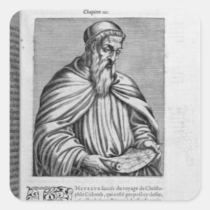 Portret van Amerigo Vespucci Vierkante Sticker