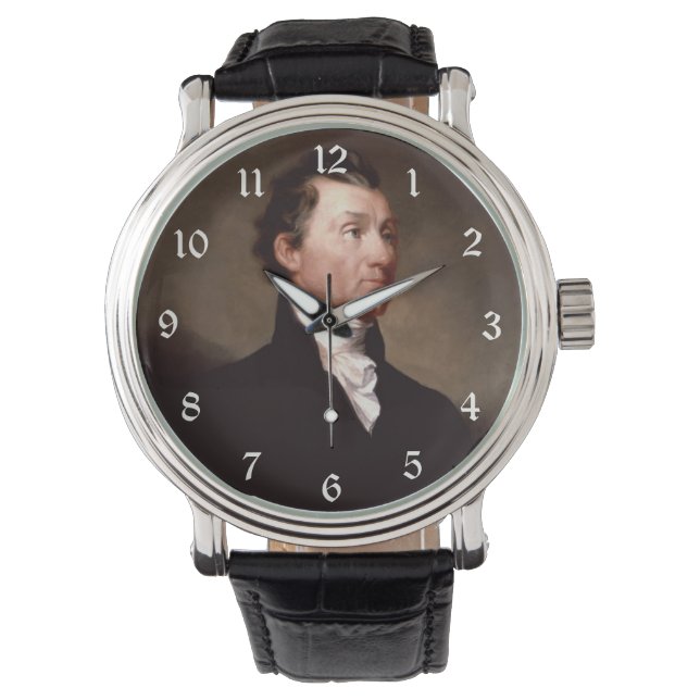 Portret van Amerikaanse president James Monroe Horloge (Voorkant)