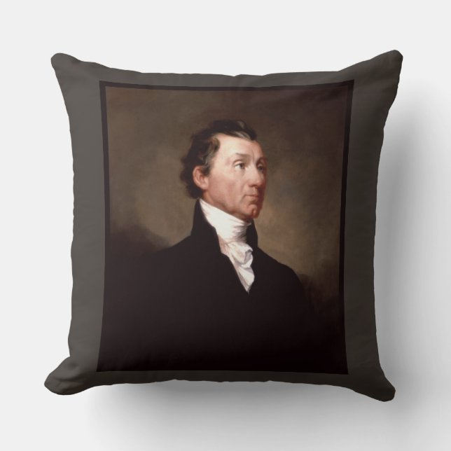 Portret van Amerikaanse president James Monroe Kussen (Voorkant)