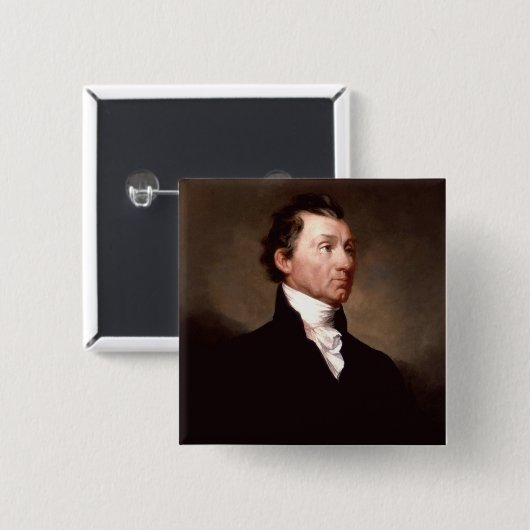 Portret van Amerikaanse president James Monroe Vierkante Button 5,1 Cm (Voorkant /achterkant)