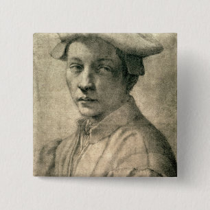 Portret van Andrea Quaratesi, c.1532 Vierkante Button 5,1 Cm