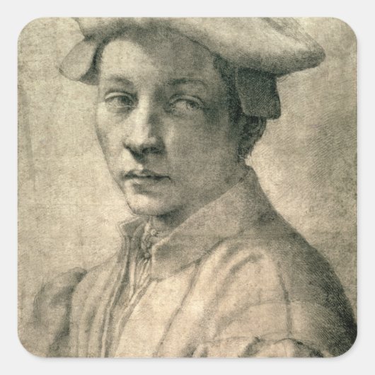 Portret van Andrea Quaratesi, c.1532 Vierkante Sticker (Voorkant)