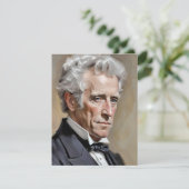 Portret van Andrew Jackson Feestdagenkaart (Staand voorkant)