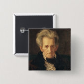 Portret van Andrew Jackson Vierkante Button 5,1 Cm (Voorkant /achterkant)