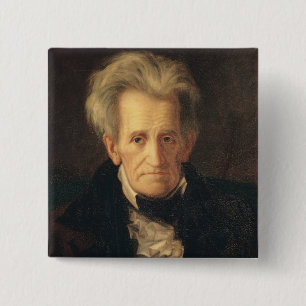 Portret van Andrew Jackson Vierkante Button 5,1 Cm