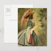 Portret van Anna, dochter van de kunstenaar, 1860 Briefkaart (Voorkant / Achterkant)