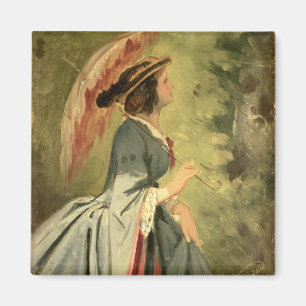 Portret van Anna, dochter van de kunstenaar, 1860 Magneet