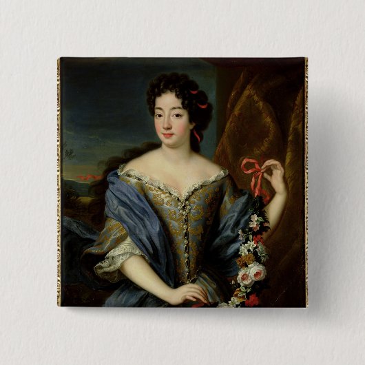 Portret van Anne de Baviere Vierkante Button 5,1 Cm (Voorkant)