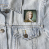 Portret van Antoine Watteau Vierkante Button 5,1 Cm (In situ)