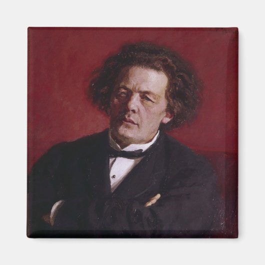 Portret van Anton Grigoryevich Rubinstein, 1881 Magneet (Voorkant)