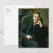 Portret van Anton Pavlovich Chekhov, 1898 Briefkaart (Voorkant / Achterkant)