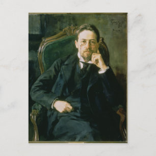 Portret van Anton Pavlovich Chekhov, 1898 Briefkaart