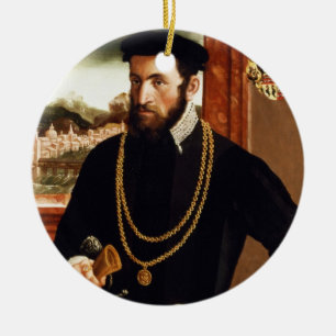Portret van Anton Rummel von Liechtenan Keramisch Ornament