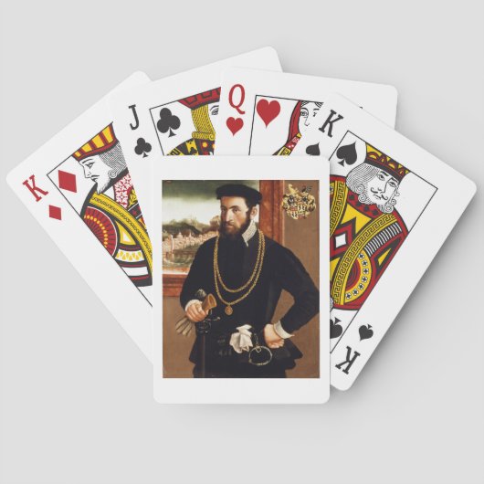 Portret van Anton Rummel von Liechtenan Speelkaarten (Achterkant)