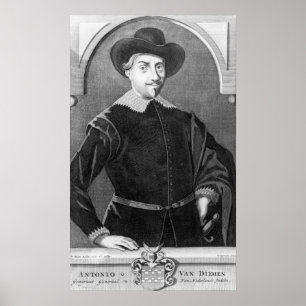 Portret van Antony van Diemen Poster