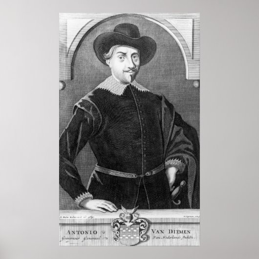 Portret van Antony van Diemen Poster (Voorkant)