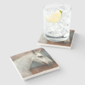 Portret van apple Gray Andalusië Stenen Onderzetter (Zijkant)