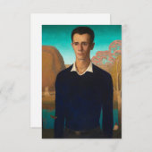 Portret van Arnold Pyle, 1930, van Grant Wood Informatiekaartje (Voorkant / Achterkant)