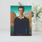 Portret van Arnold Pyle, 1930, van Grant Wood Informatiekaartje (Staand voorkant)