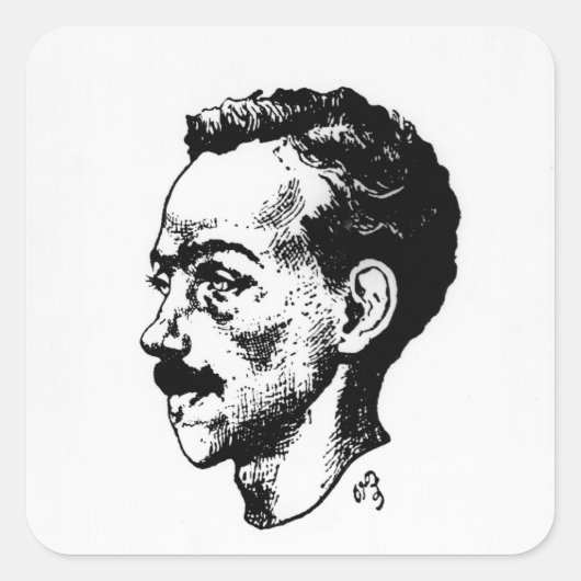 Portret van Arthur Rimbaud Vierkante Sticker (Voorkant)