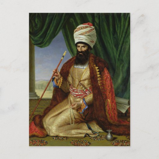 Portret van Asker-Khan, ambassadeur van Perzië Briefkaart (Voorkant)